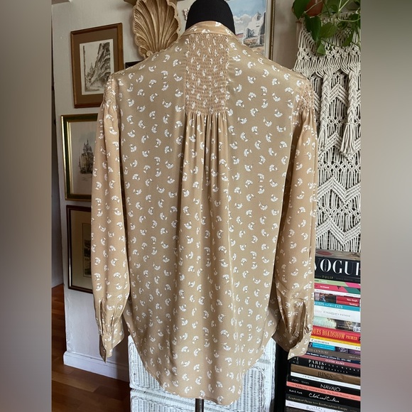 Beige silk blouze - Picture 3 of 8